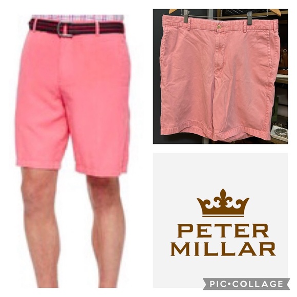 Peter Millar Other - Peter Millar Flat Front Shorts Pima Cotton Salmon Pink Size 36
